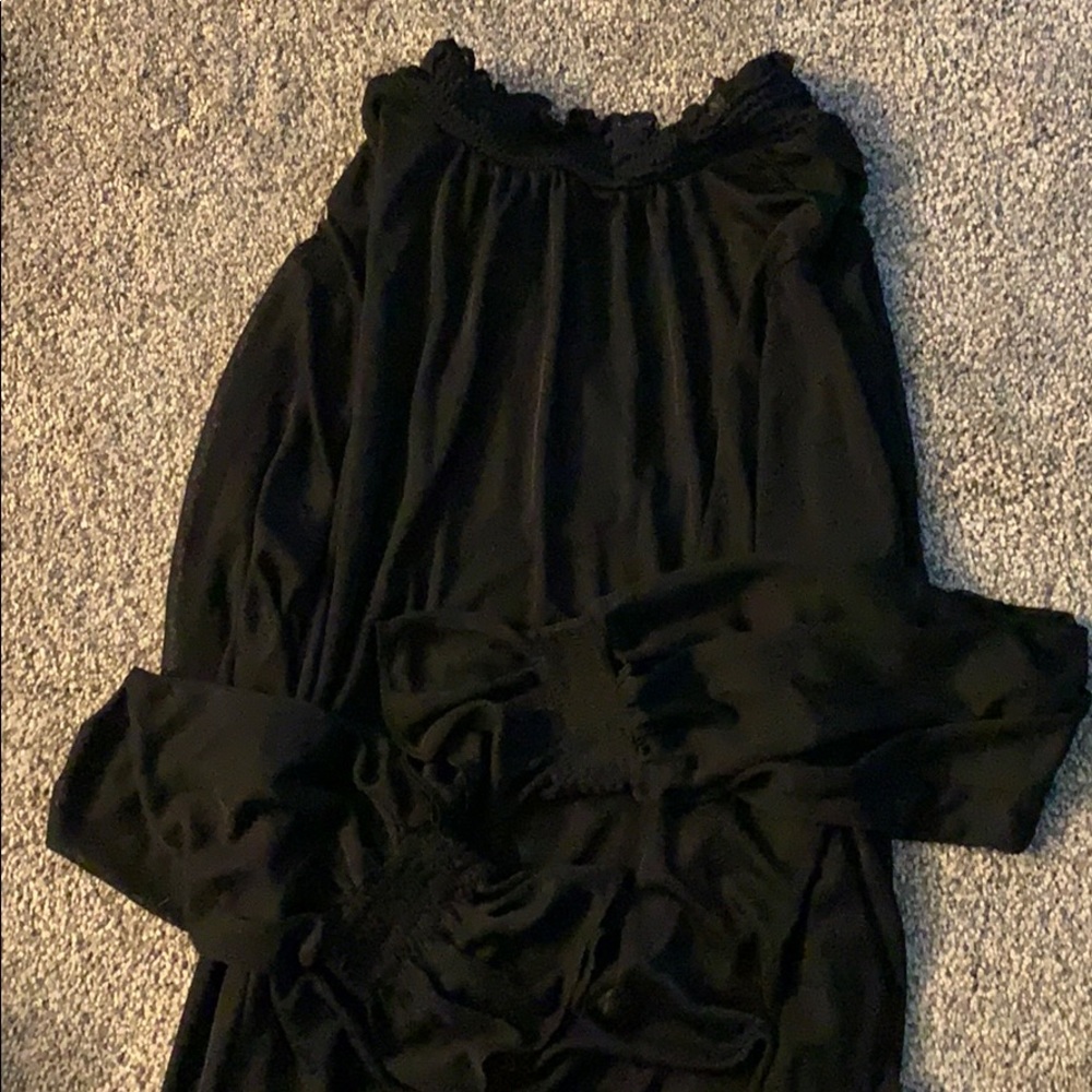 Black express sheer arms top